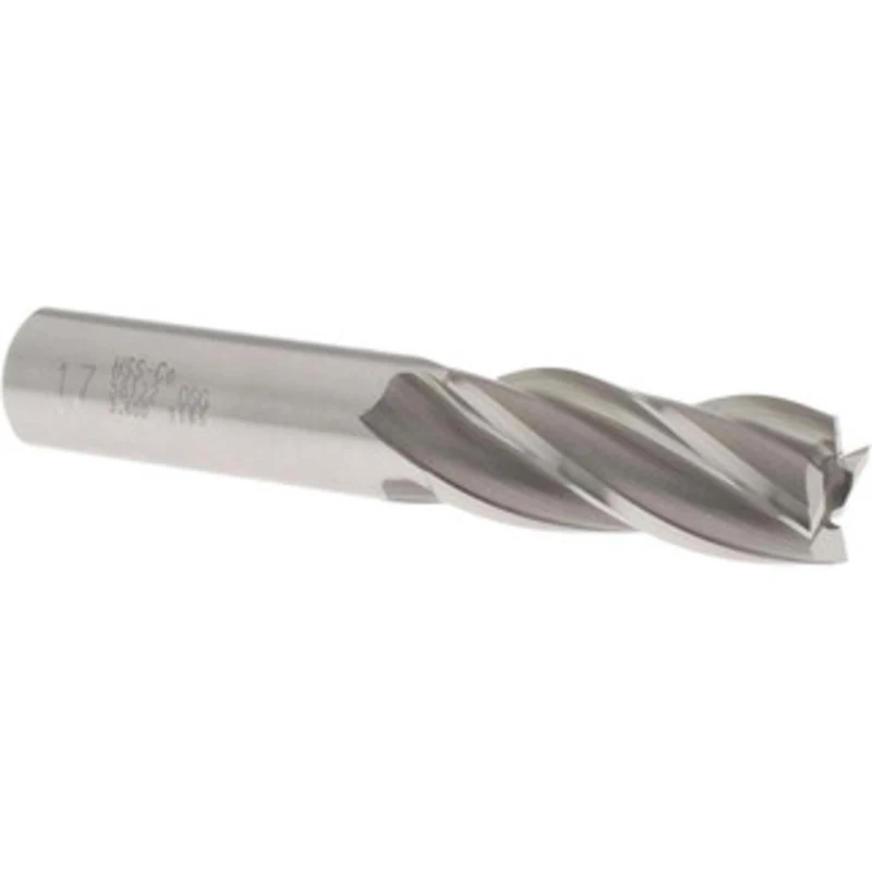OSG 17mm, 1-5/8 LOC, 5/8 Shank Diam, 3-3/4 OAL, 4 Flute, Cobalt Square End Mill Single End, Uncoated, Spiral Flute, 3...